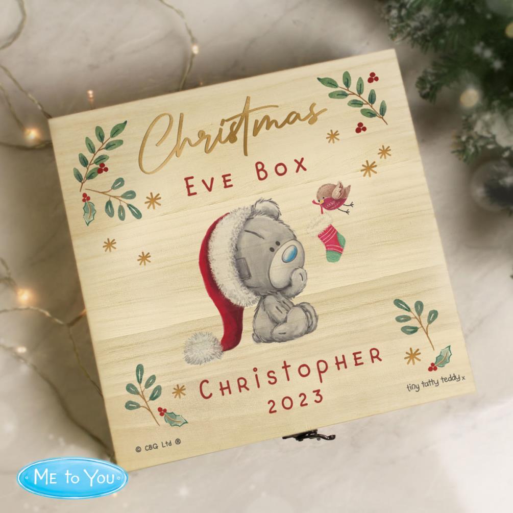 Personalised Winter Explorer Christmas Eve Large Wooden Keepsake Box Extra Image 3